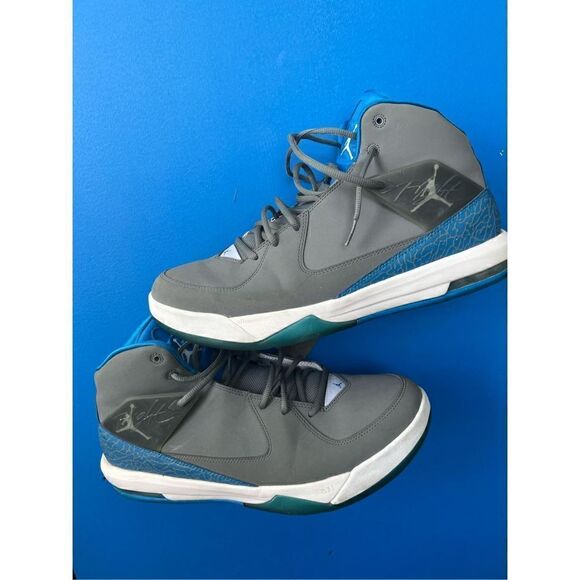 Nike Jordan Air Incline Flight Shoes Basketball Grey Blue White Size 13 - Picture 3 of 6